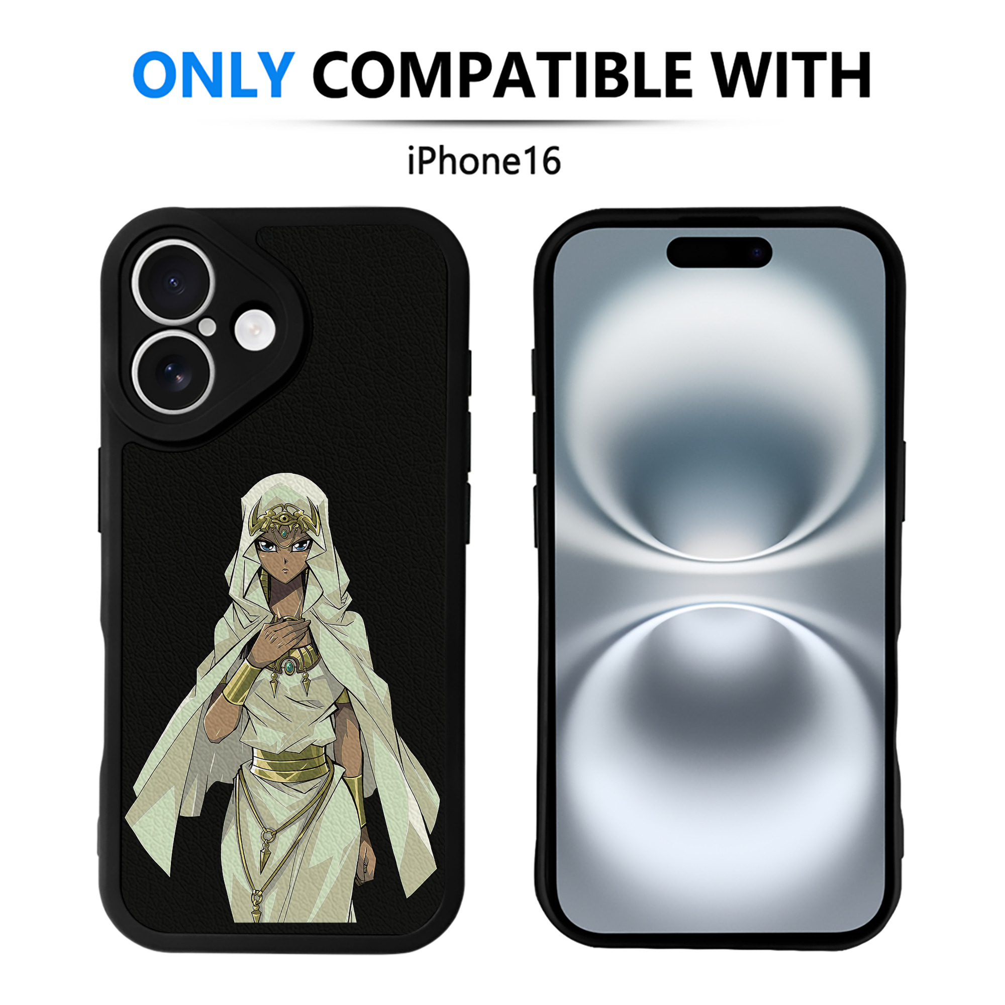 （画像用） 遊☆戯☆王 Yu-Gi-Oh! 【iPhone 16シリーズ対応】シリコンスマホケース（レザー調） 材質：シリコン